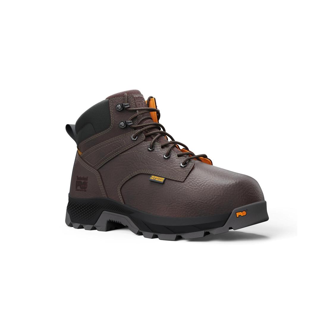 Titan EV 6 Inch Composite Toe Work Boots for Men - Dark Brown Safety Shoes - Electrical Hazard & Slip Resistant - Ideal for Construction, Warehouse & Outdoor Work