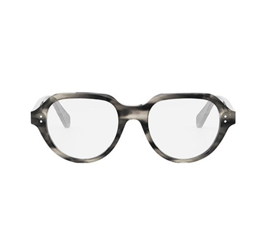 Celine THIN CL50145I 005 Black Grey Stripes Geometric Men's Eyeglasses - Premium Designer Glasses for Men | Perfect for Work, Driving & Fashion Accessories