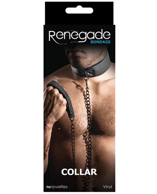 Renegade Bondage Collar - Premium Black Leather BDSM Collar for Adults, Adjustable & Comfortable - Perfect for Role Play, Fetish, and BDSM Scenes