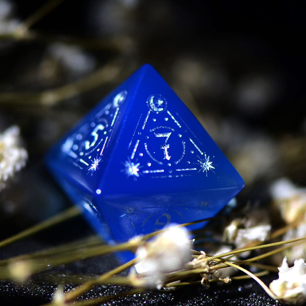 LANGWEI D&D Dice Set - Beautiful Blue Opal Polyhedral Dice for Dungeons & Dragons, TRPG, Tabletop RPG Games | Perfect for D&D Campaigns, RPG Nights & Fantasy Gaming Sessions