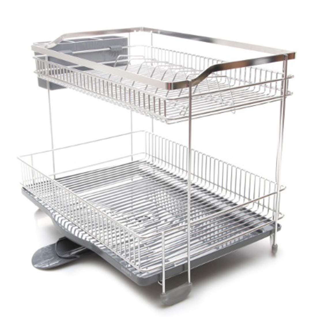 Hansem Premium Stainless Steel 304 2-Tier Dish Drying Rack - Space Saving Kitchen Organizer for Plates, Cups & Utensils - Perfect for Small Kitchens, Apartments & RVs