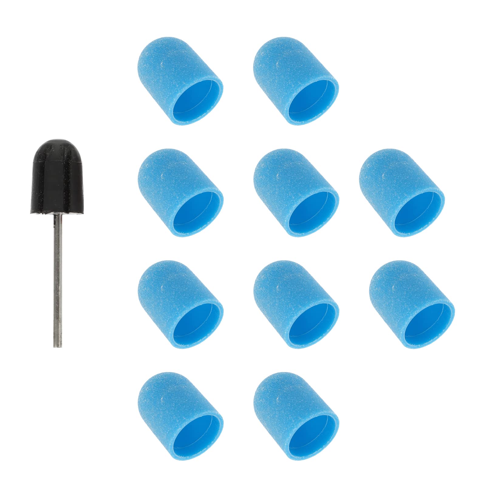 FOMIYES 10pcs Electric Nail Drill Bits Set - Ceramic Nail File Drill Bits with 180 Grit Sanding Bands & Block Hats for Professional Manicure & Pedicure | Perfect for Nail Salons, Home Use & DIY Nail Art