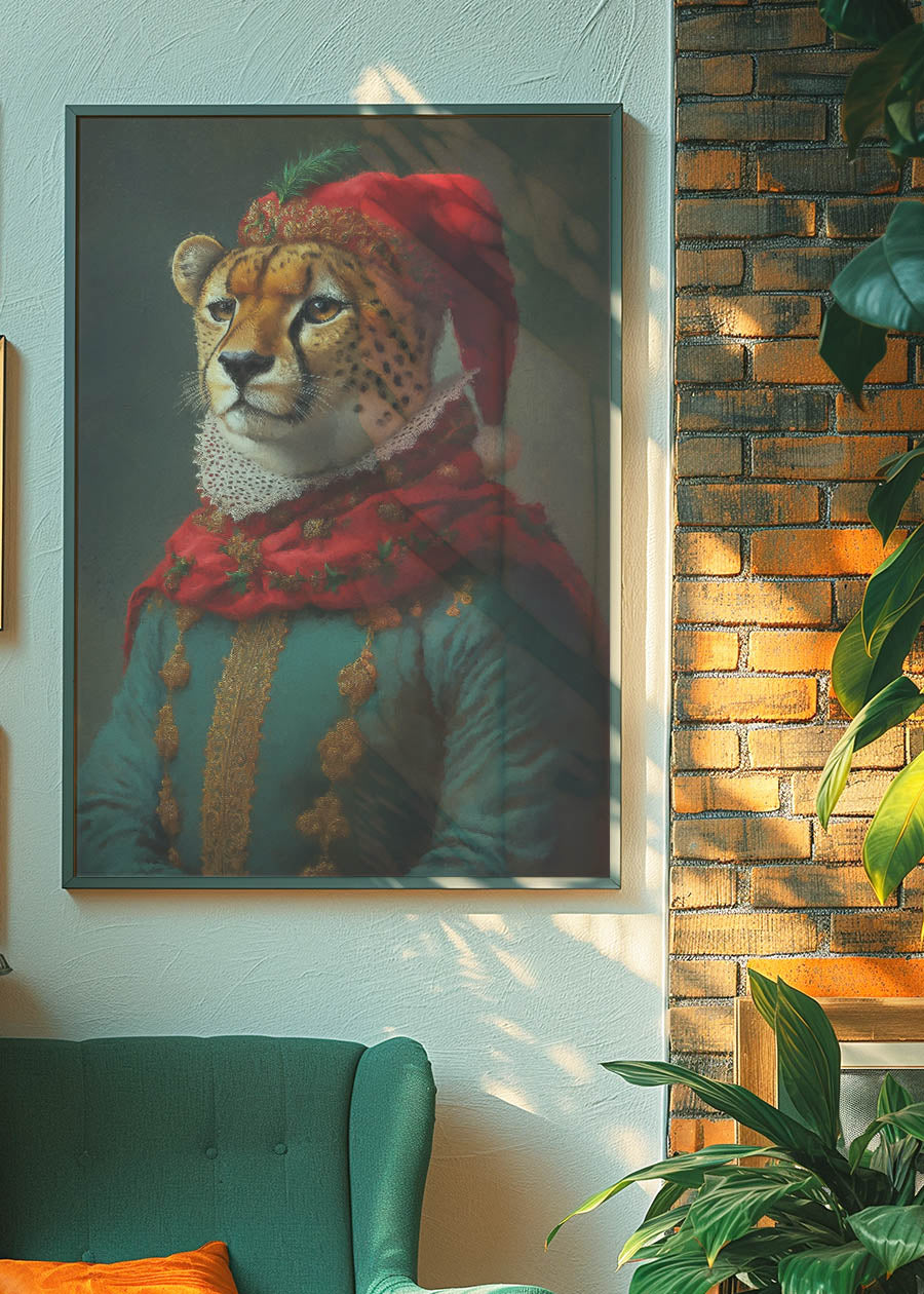 Cheetah Animal Portrait Print - Unique Christmas Gift for Wildlife Lovers | Wall Art for Home & Office Decor