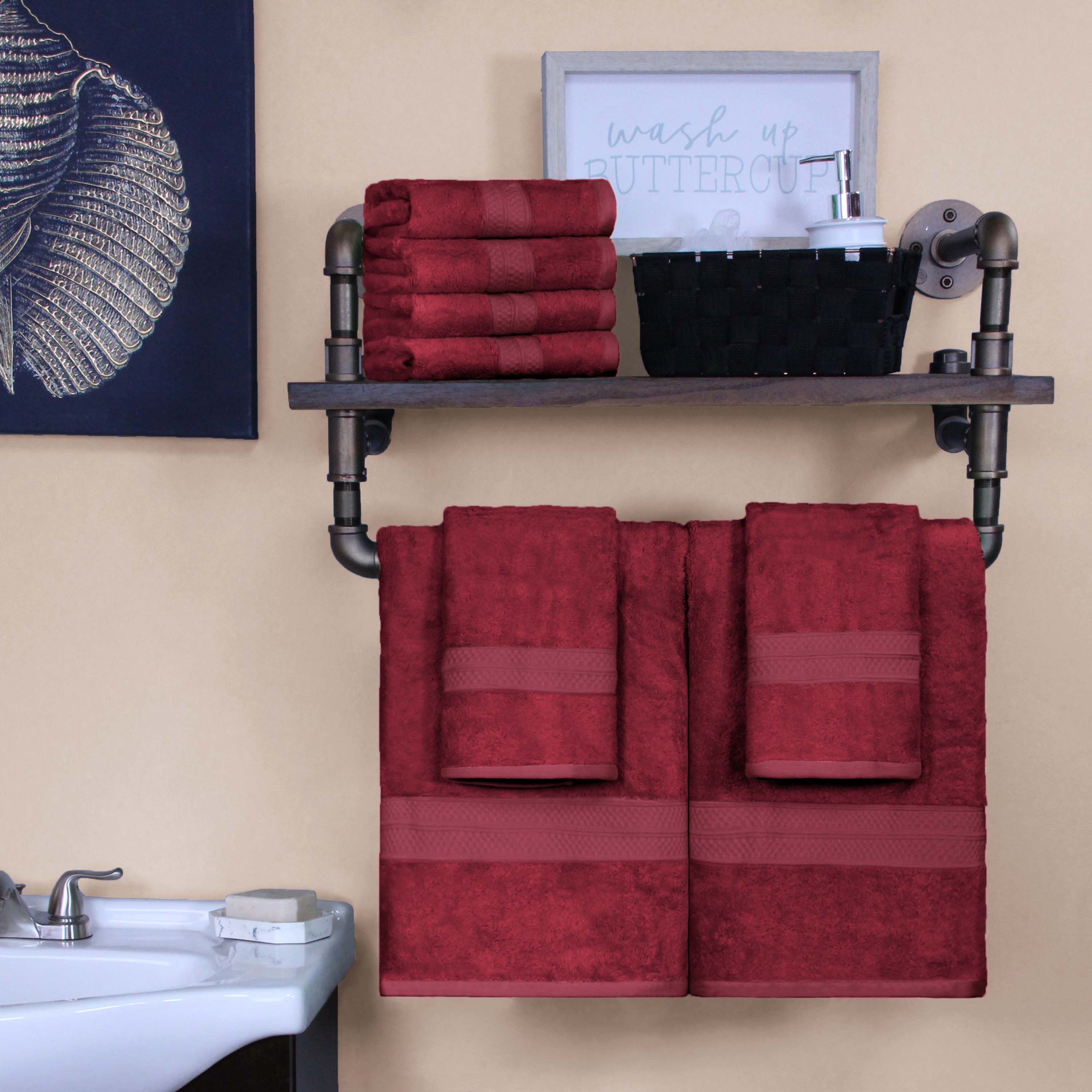 Ultra Soft Rayon Bamboo Cotton Blend Bath & Hand Towel Set | Eco-Friendly, Absorbent & Luxurious for Spa, Bathroom & Guest Use