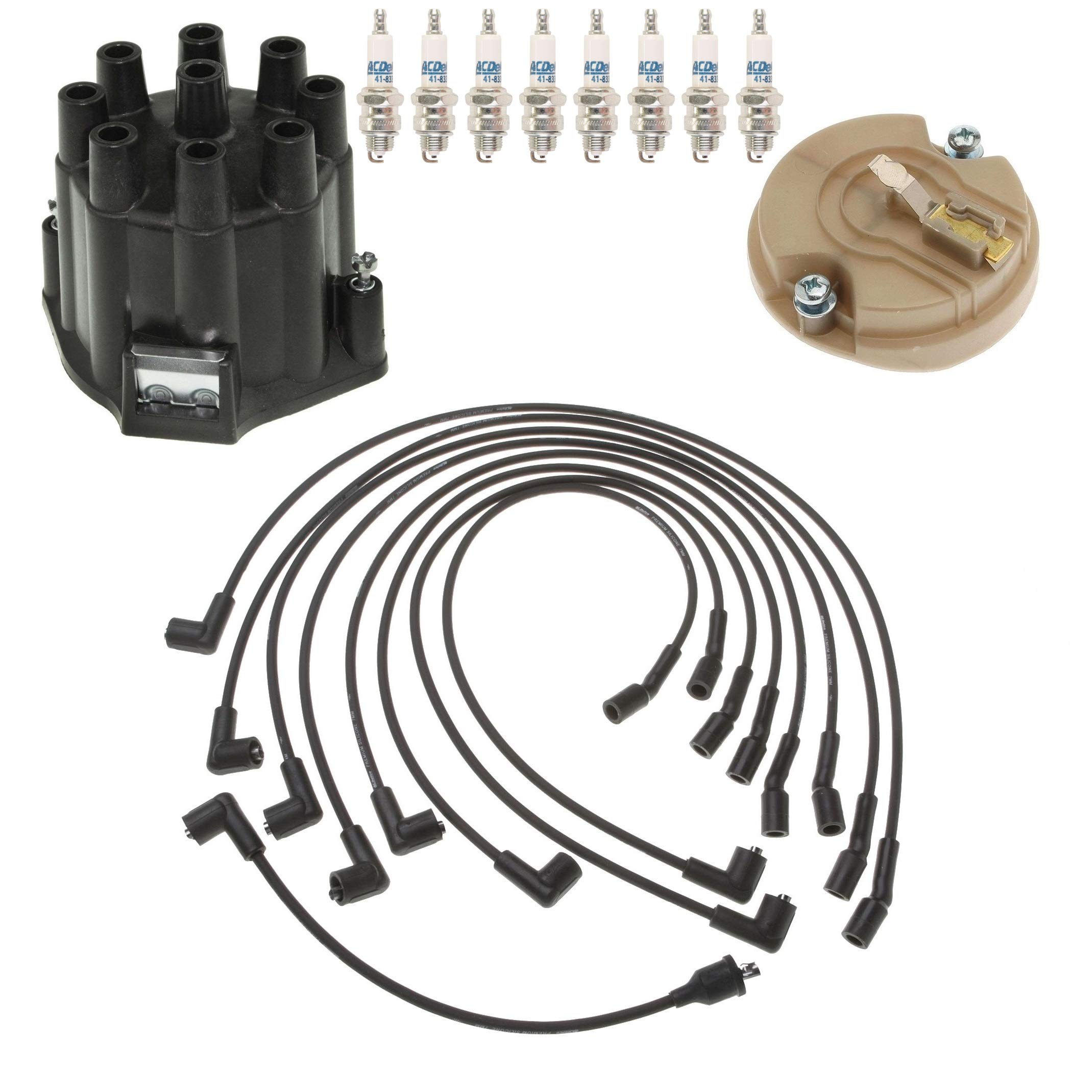Oldsmobile V8 Ignition Kit - Distributor, Rotor Cap, Spark Plug Wires & Spark Plugs Replacement Parts | Compatible with Oldsmobile V8 Engines | Perfect for Engine Tune-Ups & Performance Upgrades
