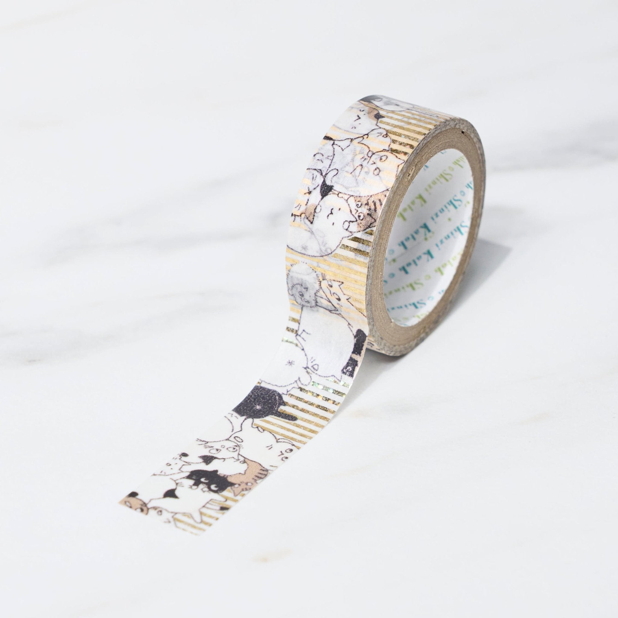 Shinzi Katoh Kikirapika Cute Cat Ballet Masking Tape - Decorative Washi Tape for Scrapbooking, Journaling, DIY Crafts & Gift Wrapping