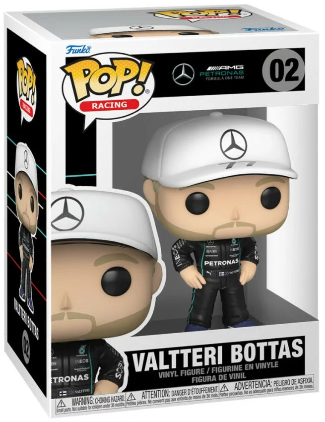 Valtteri Bottas Funko Pop Racing 02 Vinyl Figure with Hard Protector Case - Limited Edition F1 Collectible for Fans & Gift Idea for Racing Enthusiasts - Perfect for Display, Office Decor, or Car Racing Themed Parties