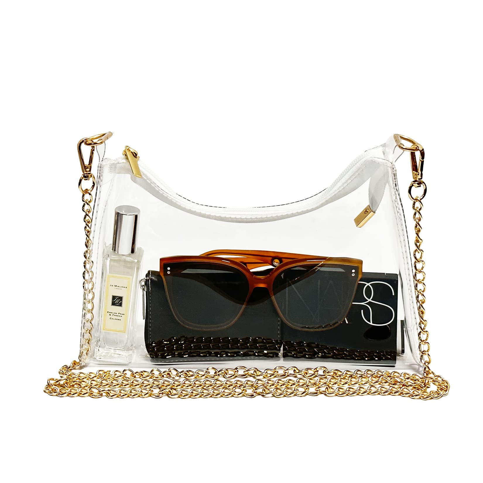 Clear Stadium Approved Purse for Women - Small Crossbody Shoulder Bag for Concerts, Sports Games & Events - Fashionable & Secure Clear Handbag