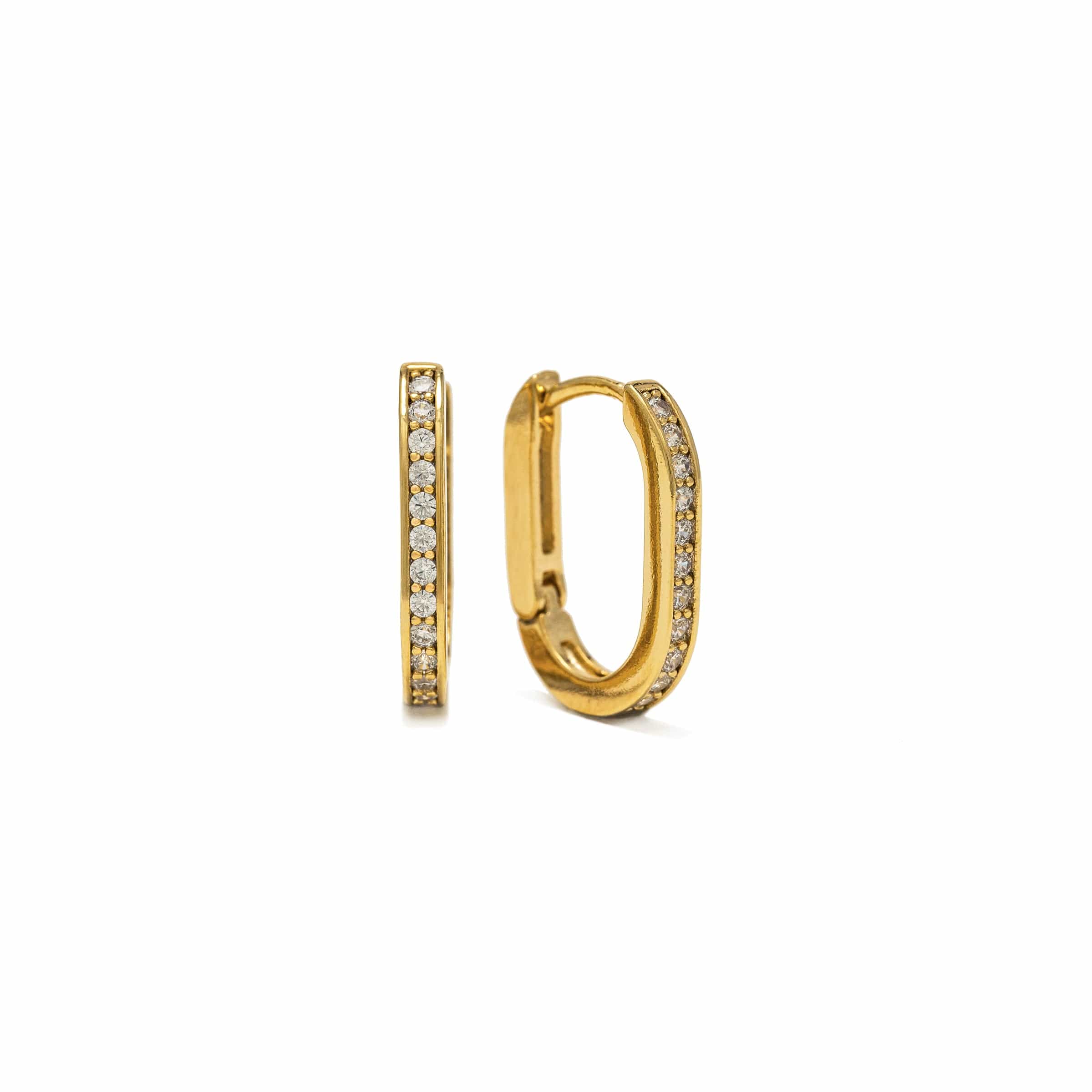 Solana Paperclip Hoop Earrings - Trendy Minimalist Gold Plated Dangle Earrings for Women | Perfect for Everyday Wear, Office & Date Night