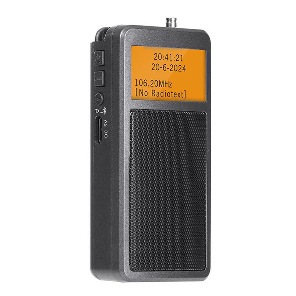 Frsoinor Portable Bluetooth Radio - Mini FM Stereo Wireless Speaker with Alarm Clock, Perfect for Elderly, Outdoor, Travel & Home Use