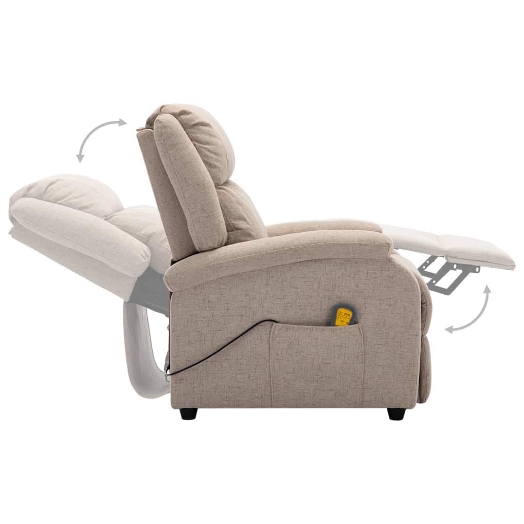 CHARMMA 322463 Massage Recliner Chair with Cream Fabric - 26.5KG for Home & Office Relaxation (AU/US Shipping Only)