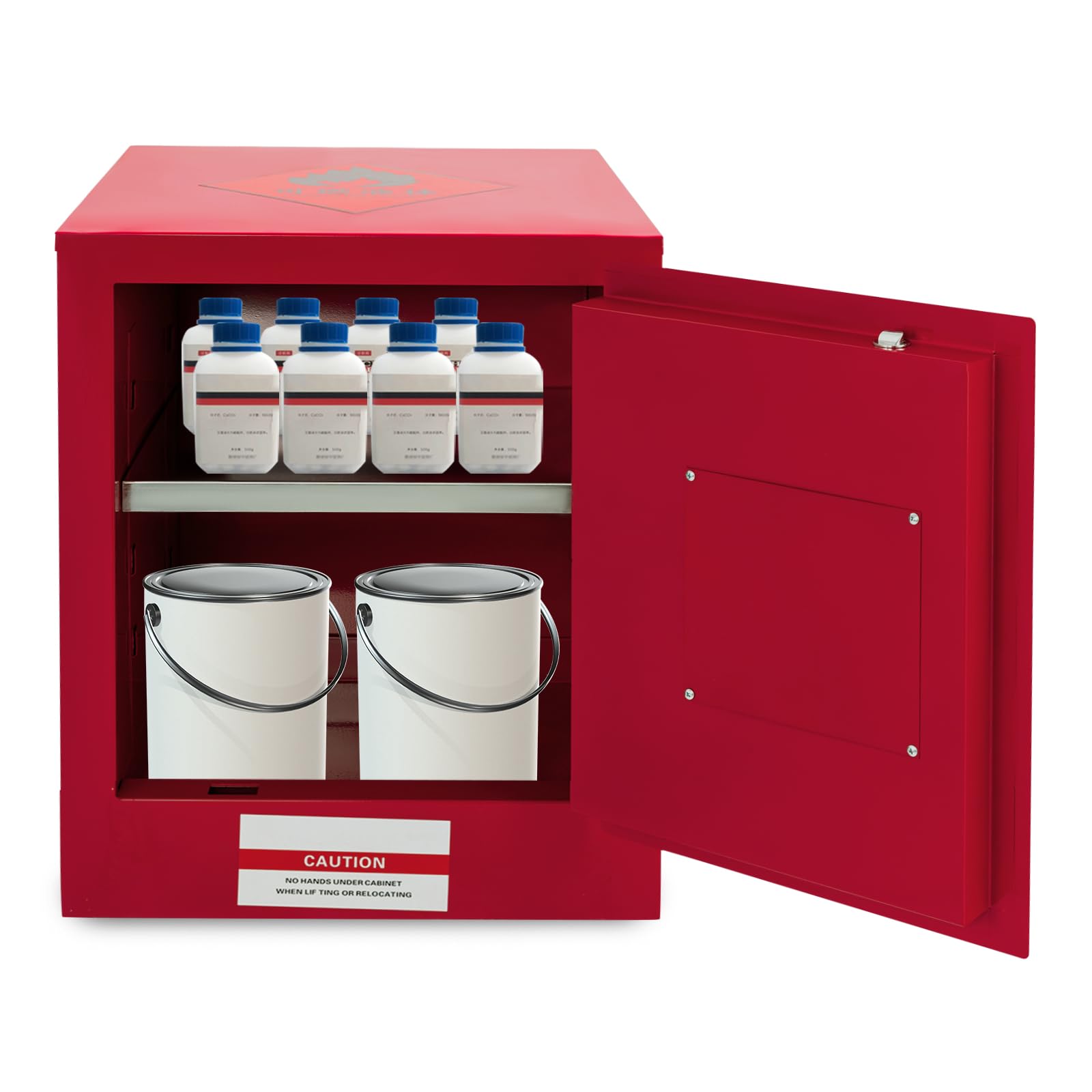 4 Gallon (15L) Flammable Safety Cabinet - Hazardous Chemical Storage for Commercial, Industrial & Home Use - 17