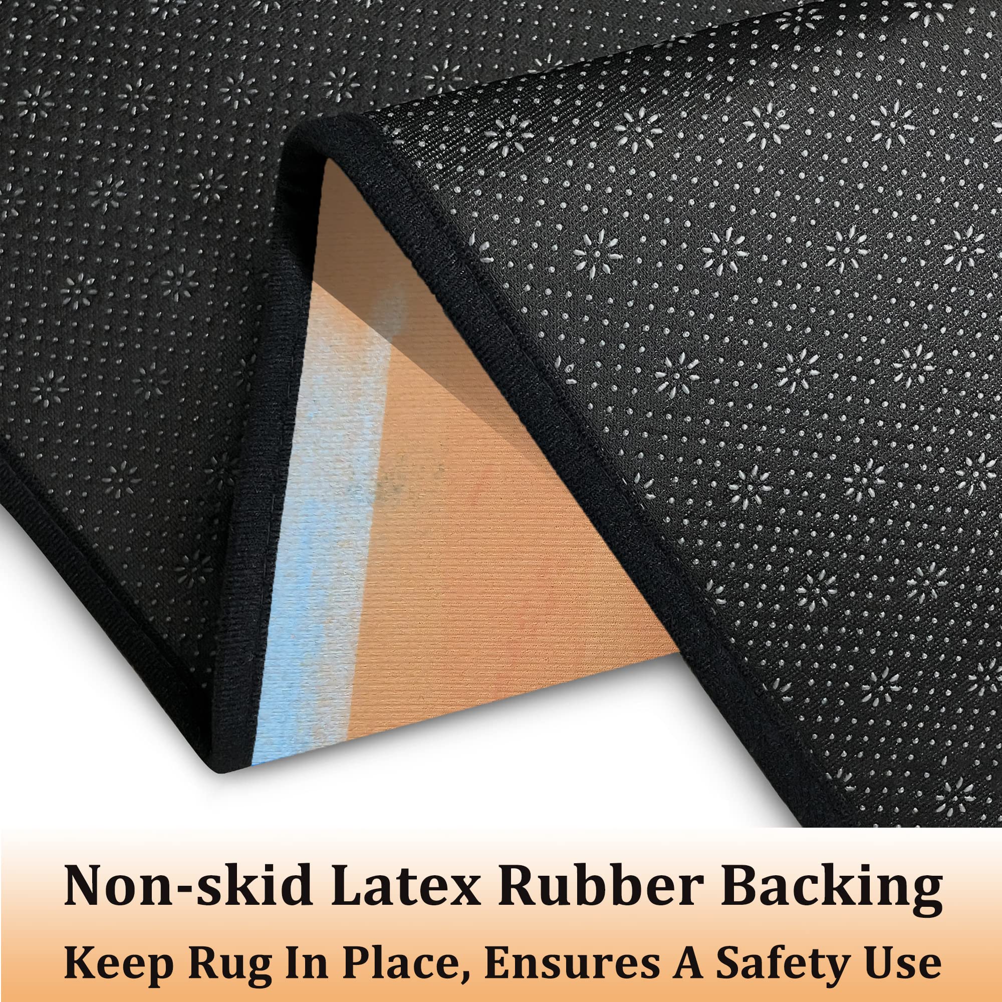 Non-Slip Orange Kitchen Rugs Set of 2 - Washable Floor Mats with Anti-Skid Backing - 17x47.2 & 17x30 Inch Home Decor Runner for Kitchen, Entryway, and Laundry Room - Perfect for High-Traffic Areas and Spill Protection