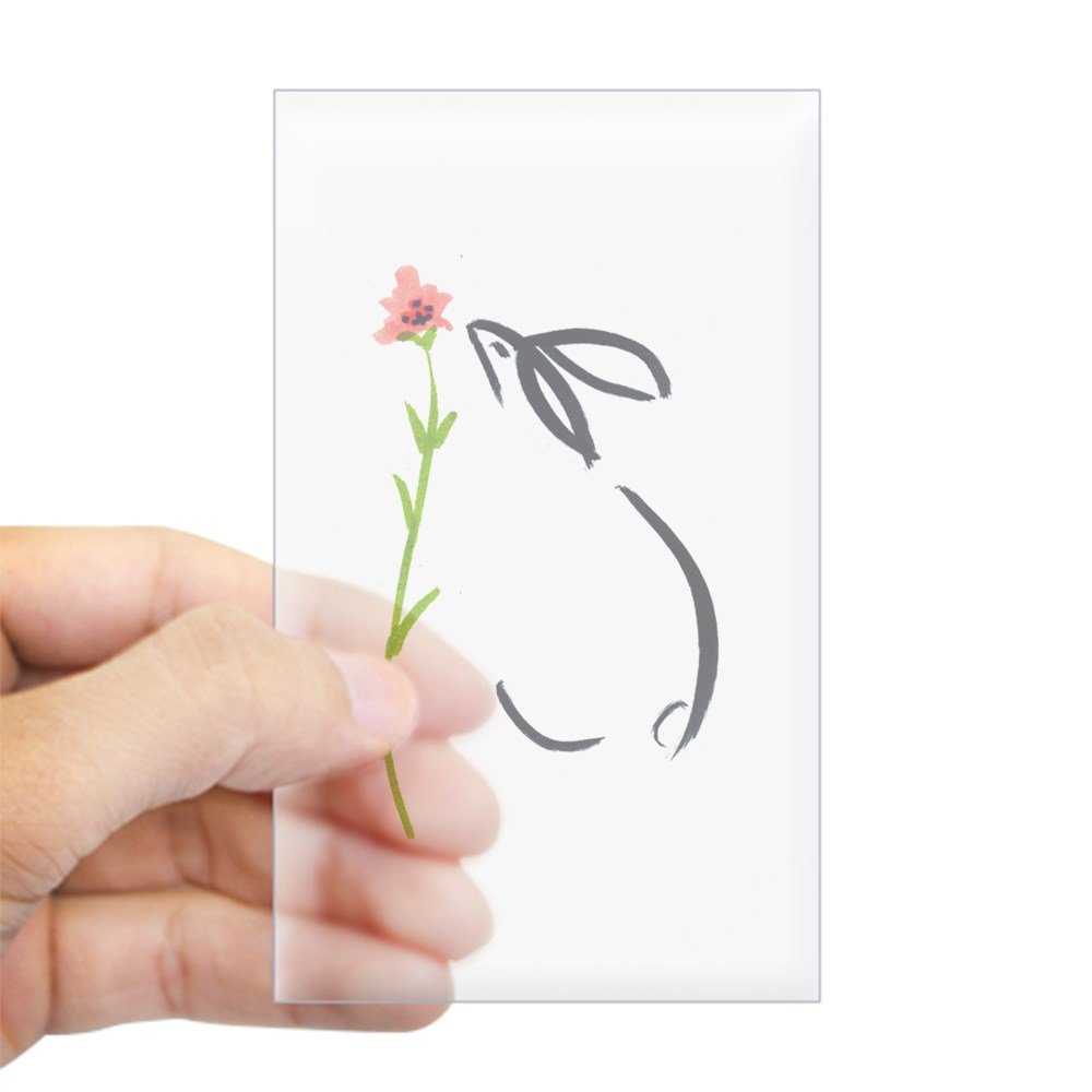 Single Pink Flower Rectangle Sticker - Durable Bumper Sticker & Car Decal for Vehicles, Laptops, Water Bottles | Perfect for Personalizing Cars, Notebooks, and Gifts