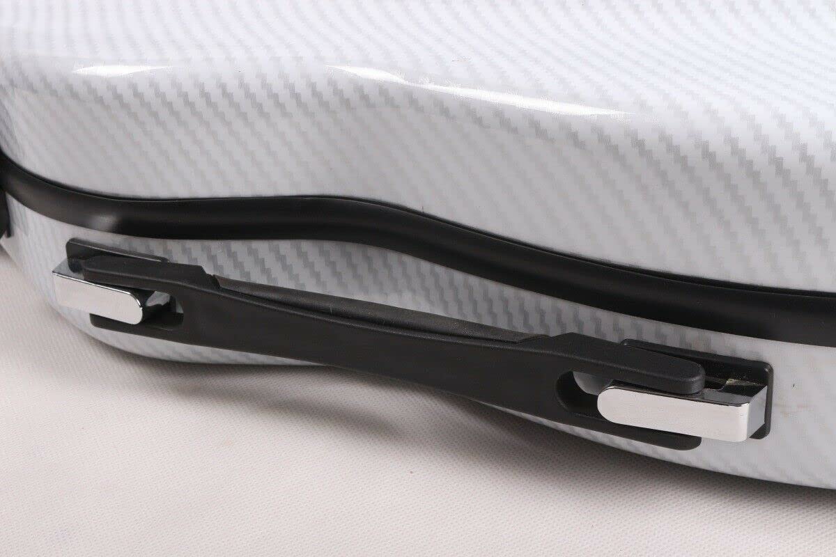 Premium 4/4 Carbon Fiber Violin Case - Lightweight & Durable White Violin Box for Professional Musicians & Travel Protection | Perfect for Concerts, Music Schools & Air Travel