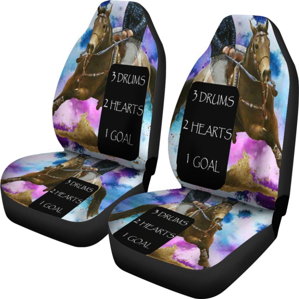 Barrel Racing Horse Design Car Seat Covers - Durable Neoprene Waterproof Seat Protectors for Trucks & SUVs - Perfect for Equestrian Lovers & Western Rodeo Enthusiasts