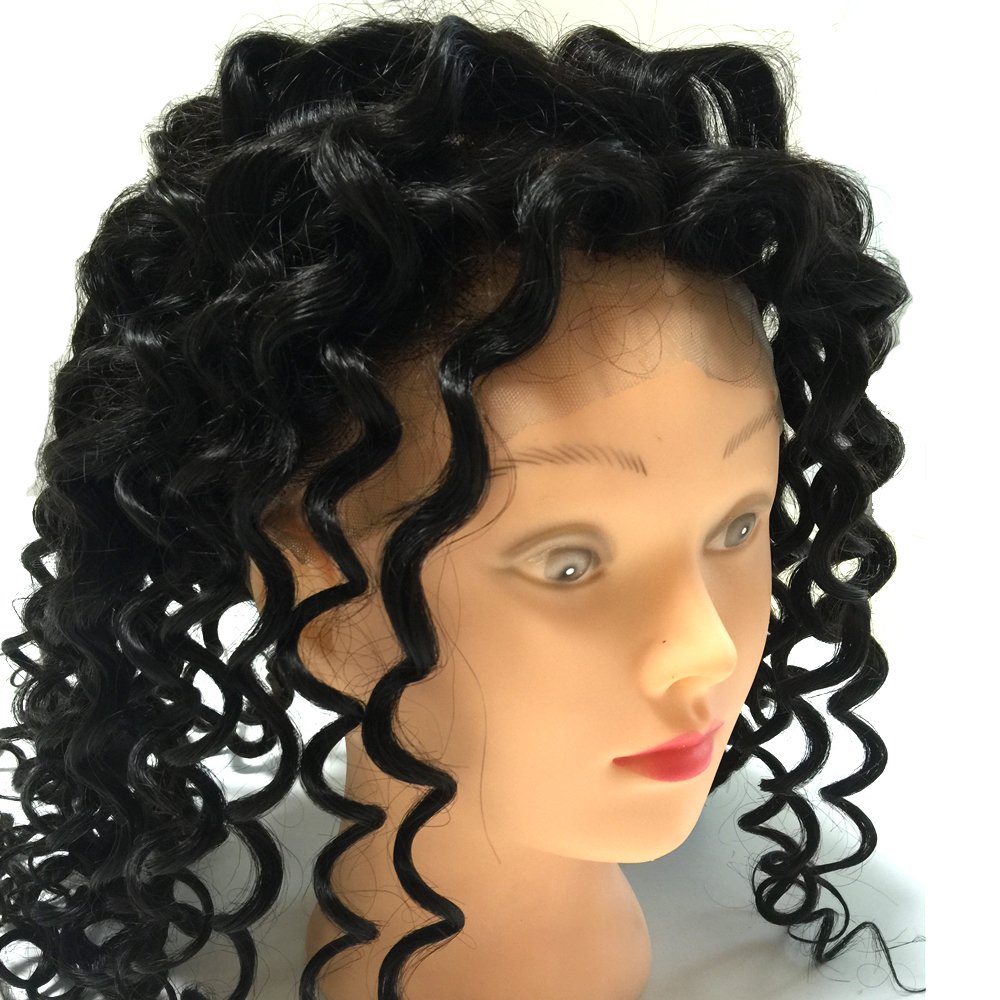 Brazilian Deep Wave Curly Hair Bundles with 360 Lace Frontal - 3 Bundles (18