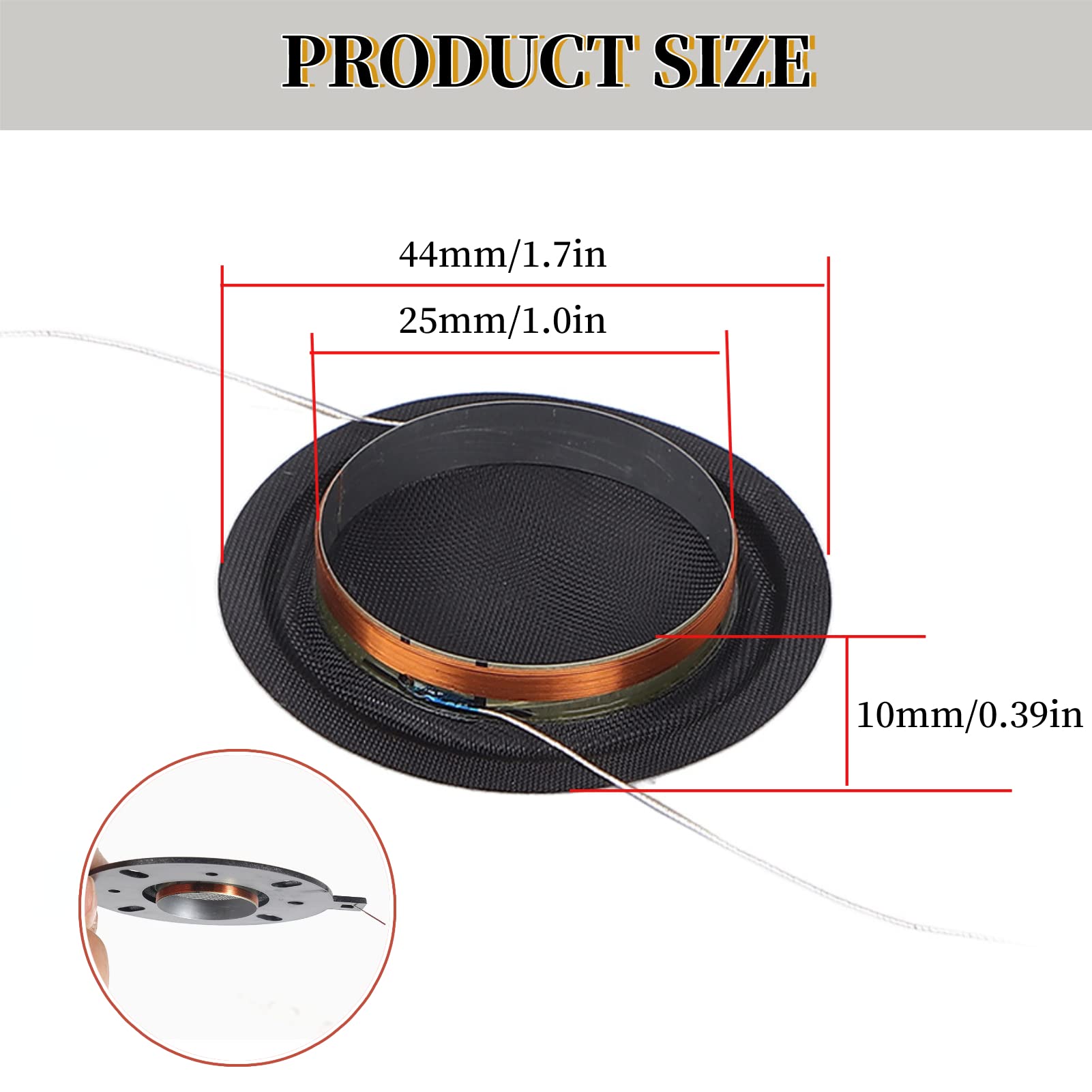 25 Core Dome Tweeter Wire Diaphragm & Voice Coil Sound Diaphragm Bracket - High-Quality Speaker Repair Accessories for Car Audio, Home Theater, DJ Parties & Music Streaming Systems