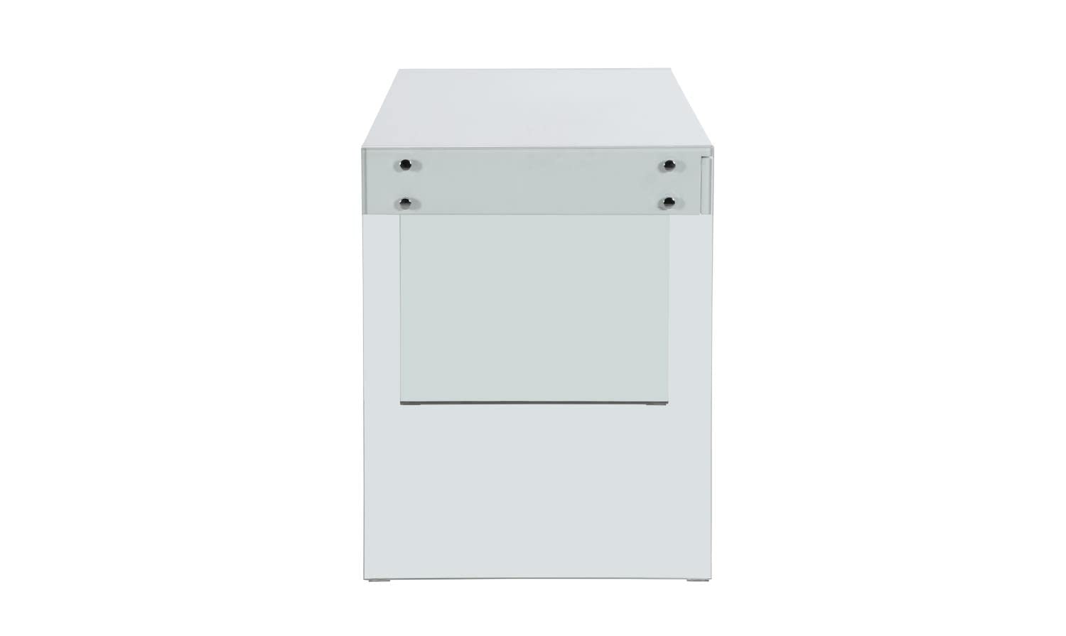 Modern Gloss White Glass Desk for Home Office & Study