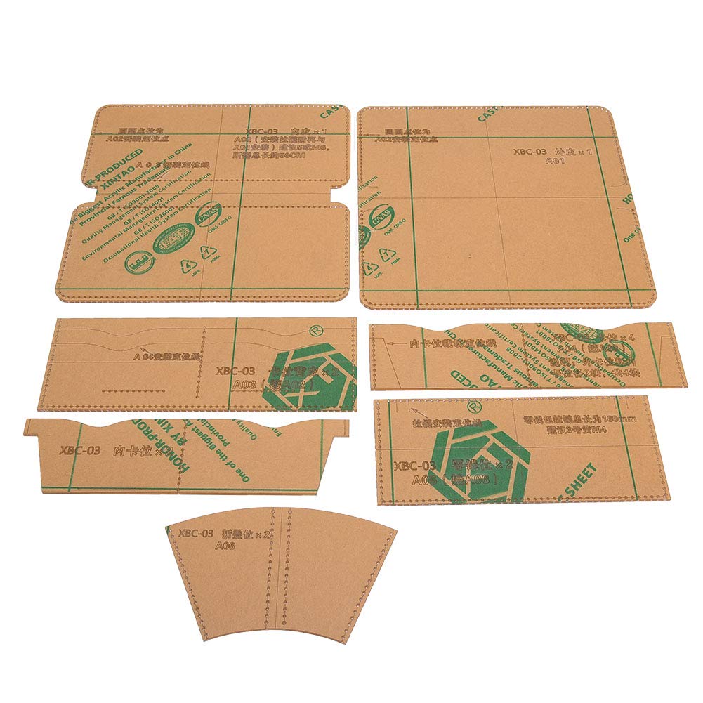 Clear Acrylic Wallet Template Set for Leather Craft - Zipper Handbag Making Stencil Tool | DIY Leatherworking, Wallet Repair & Custom Bag Design Accessories