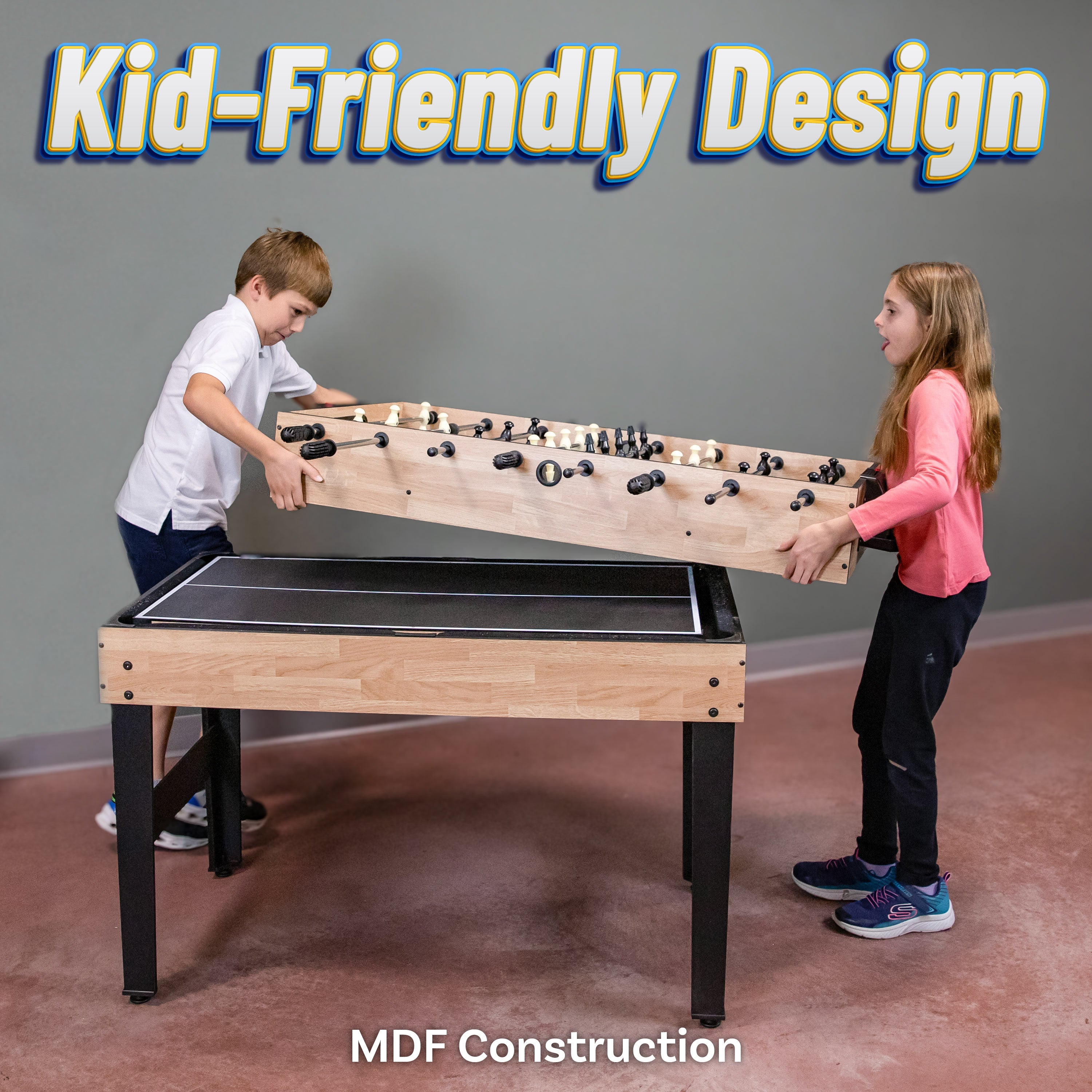 10-in-1 Multi Game Table Set for Indoor & Outdoor Fun - 49.5 Inch Classic Board Games Collection - Perfect for Family Game Nights, Parties, and Backyard Entertainment