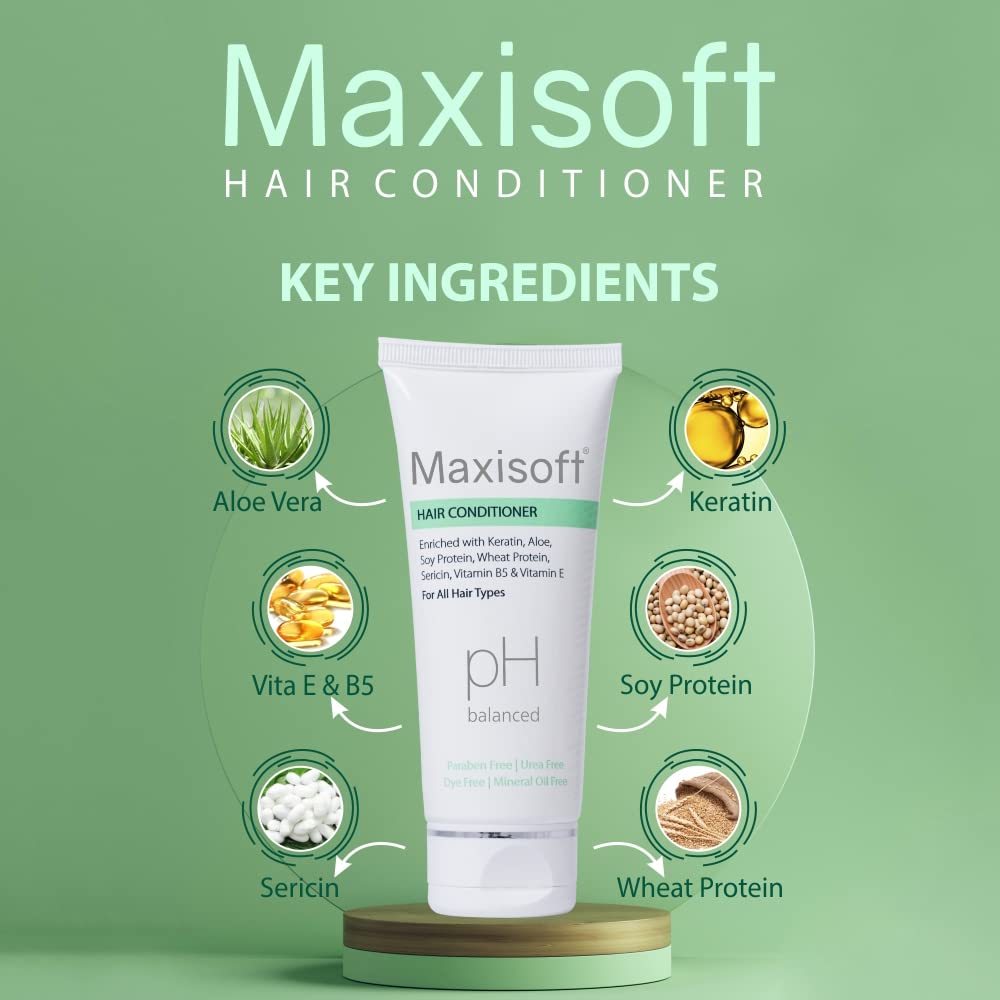 Maxisoft Hair Conditioner for Dry & Damaged Hair - Sulfate & Paraben Free, Deep Repair Treatment for Women & Men - 100ml - Leaves Hair Healthy, Silky & Smooth | Perfect for Daily Use, Post-Color Care & Frizz Control