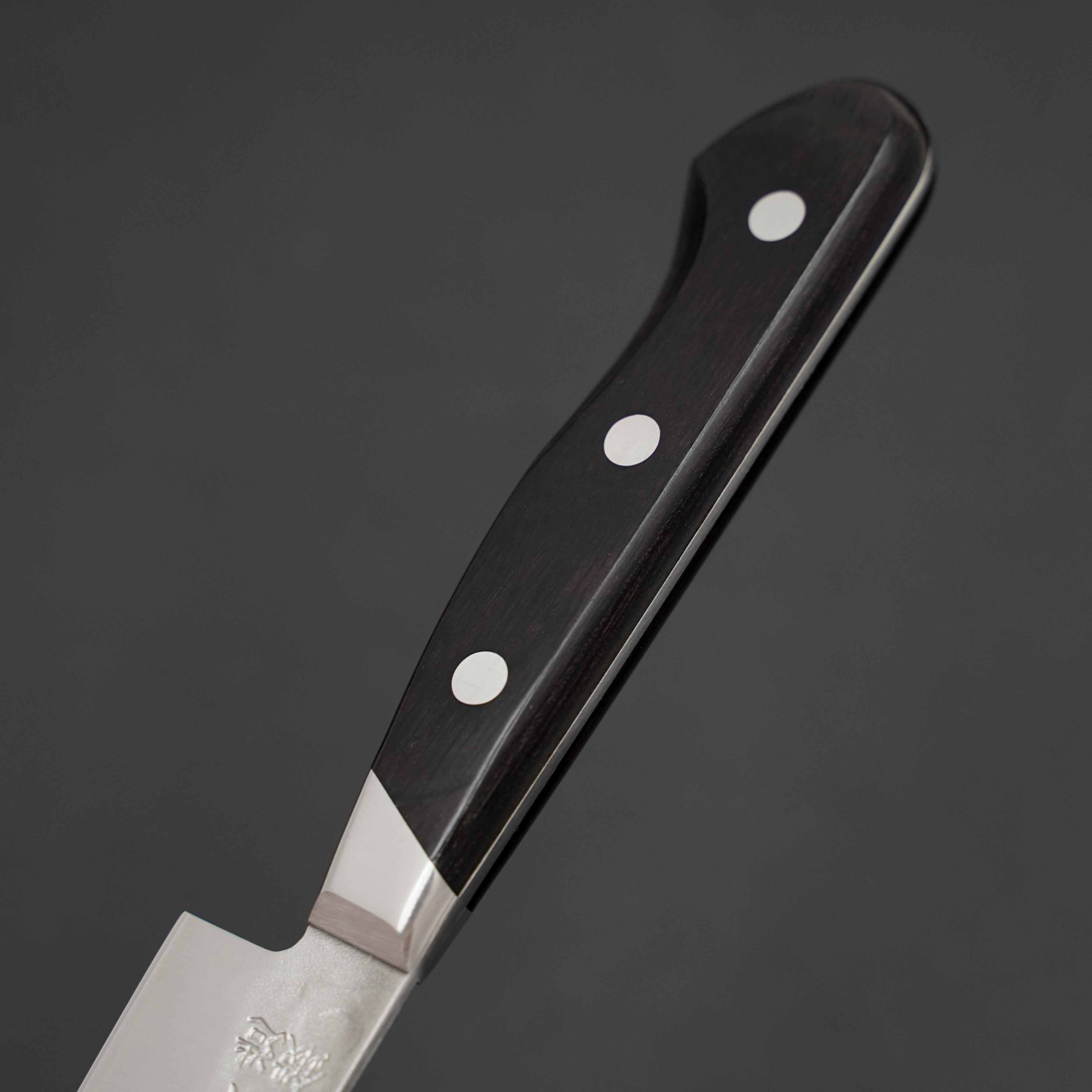 Hitohira Imojiya Blue #2 Nashiji Tsuchime Petty Knife 135mm with Pakka Handle - Japanese Chef Knife for Precision Slicing, Peeling & Garnishing