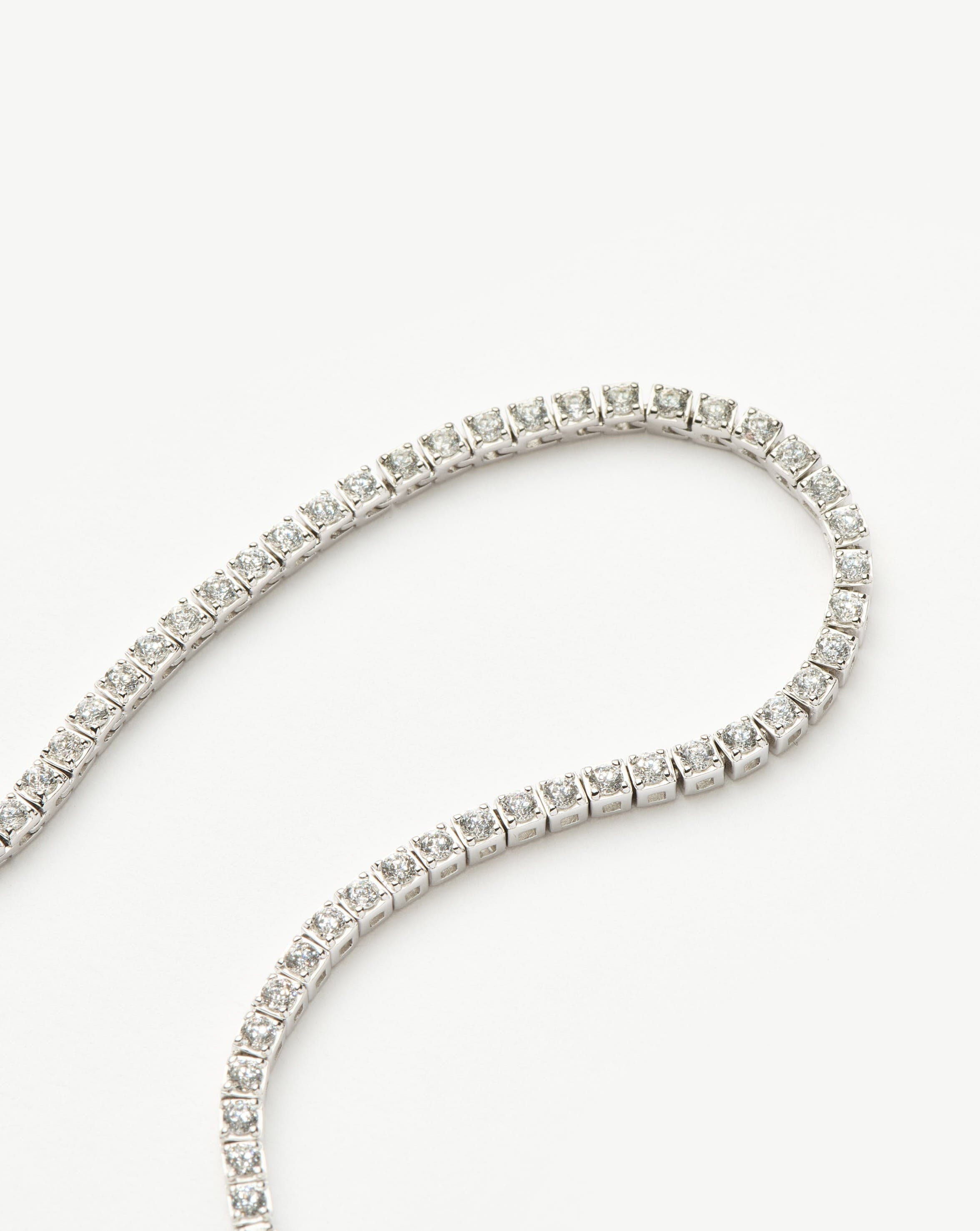 14K Solid White Gold Diamond Tennis Necklace - Elegant & Timeless Jewelry for Women | Perfect for Weddings, Anniversaries & Special Occasions