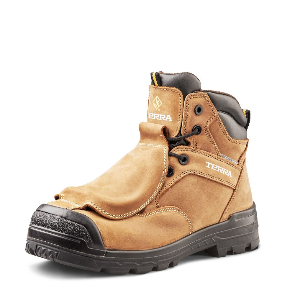 **Terra Barricade Men's 6-Inch Waterproof Composite Toe Work Boot with Metguard (305517) - Durable Safety Boots for Construction, Oil Rig & Heavy Duty Work**
