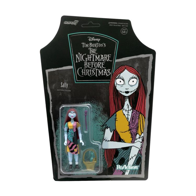 The Nightmare Before Christmas ReAction Sally Action Figure - Collectible Disney Tim Burton Movie Character Toy for Halloween & Christmas Decor
