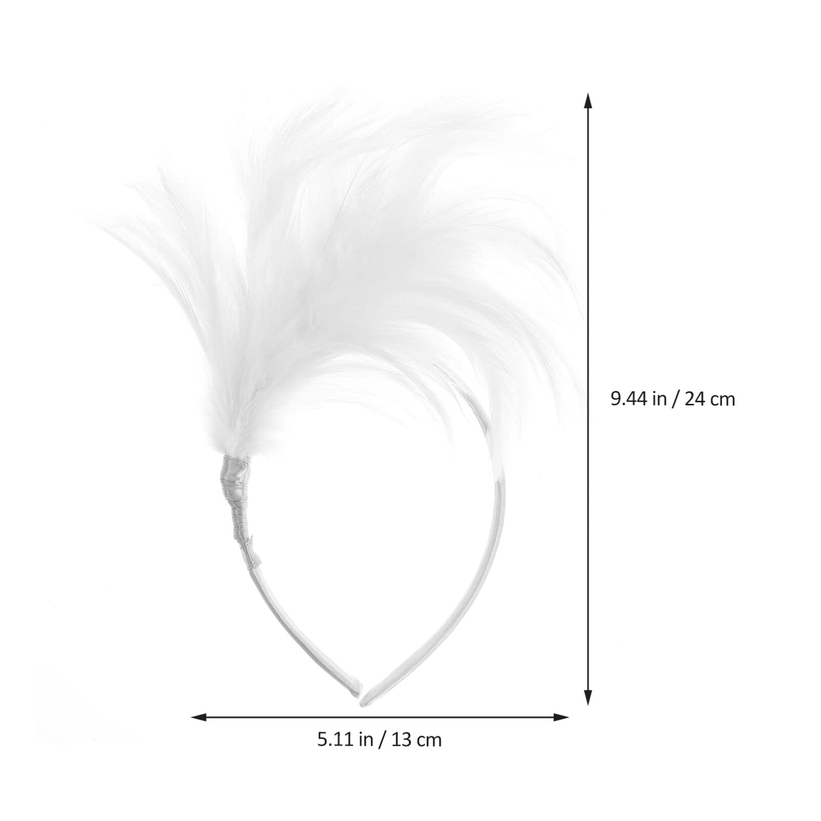 Lurrose White Feather Headband Fascinator - Elegant Hair Accessory for Women, Bridal Shower, Tea Party, Wedding, Festival & Costume Events - Perfect for Fancy Dress and Special Occasions