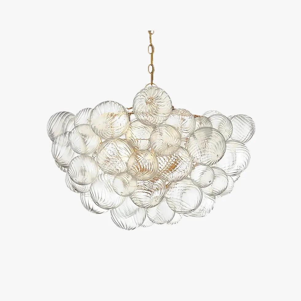 Modern Transparent Glass Spherical Multi-Light Branch Chandelier - Elegant Dining Room Lighting for Home Decor | Perfect for Living Room, Bedroom & Entryway