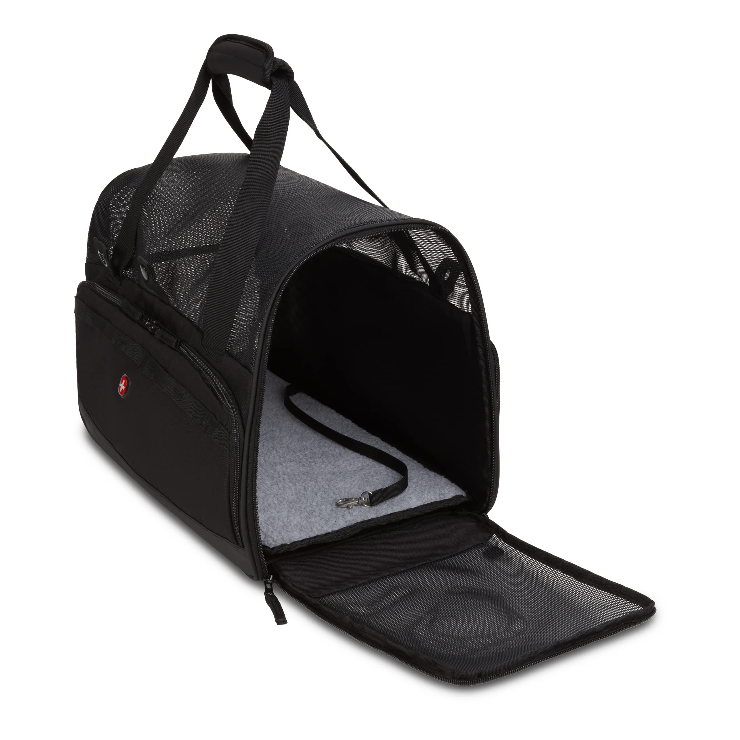SwissGear 3320 Premium Underseat Pet Carrier for Air Travel - TSA Approved Soft-Sided Dog & Cat Carrier with Ventilation - Perfect for Airlines, Road Trips & Vet Visits (Black)
