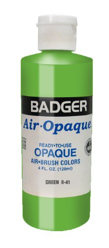 Badger Air-Brush Company Air-Opaque Water-Based Acrylic Paint - Ready for Airbrush, Vibrant Green, 4 oz Bottle | Ideal for Model Painting, Miniatures & DIY Art Projects