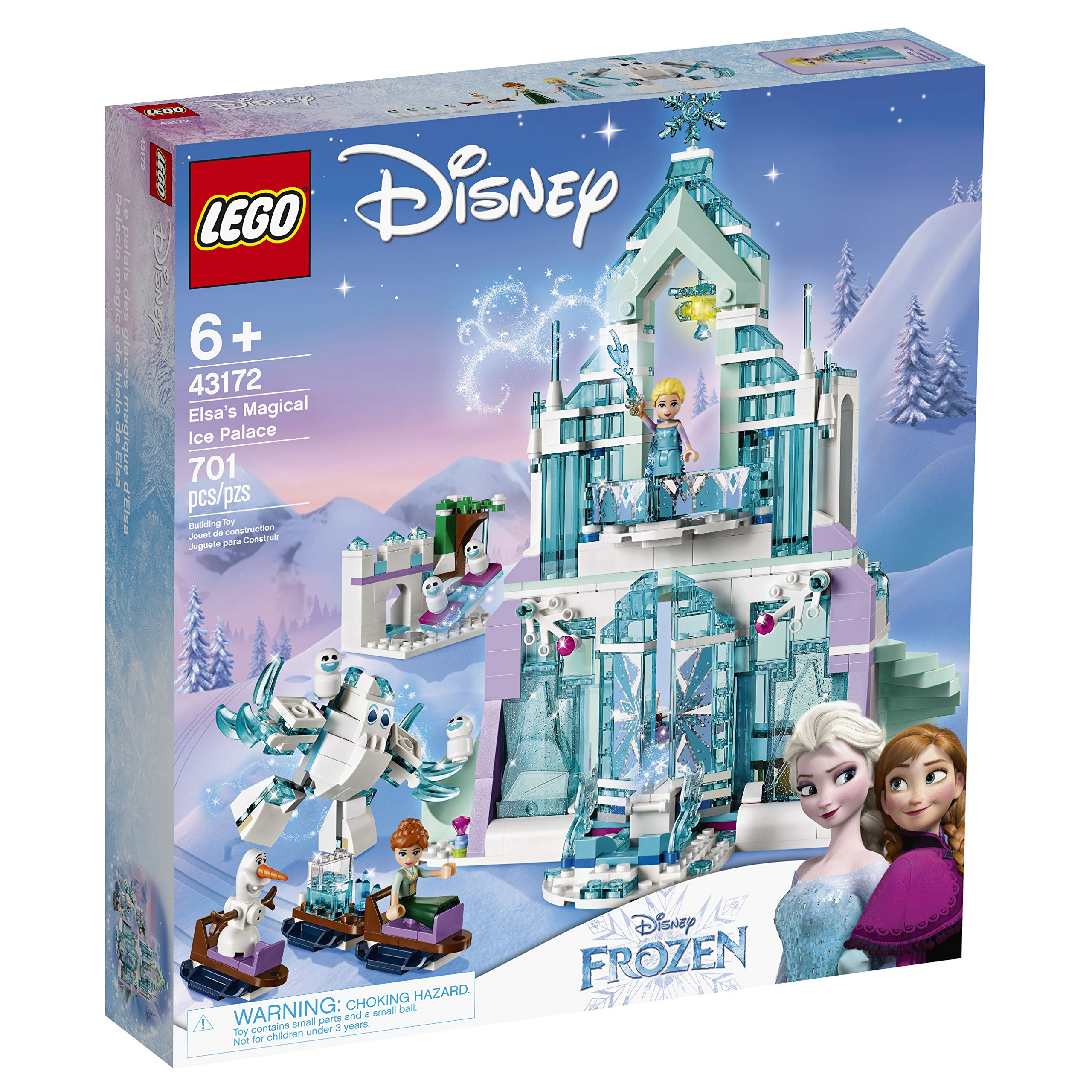 LEGO Disney Frozen Elsa's Magical Ice Palace 43172 Building Kit with Elsa, Anna & Olaf Mini Dolls - 701-Piece Castle Playset for Kids Ages 6+ | Creative Gift for Frozen Fans | Perfect for Birthday, Christmas & Pretend Play Adventures