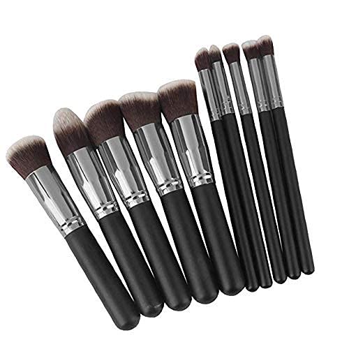 Professional DATNASAYAD Makeup Brushes Set - Foundation, Blending, Blush & Eyeliner Brush Kit (Silver Black Grey) for Flawless Makeup Application - Perfect for Daily Use, Professional Makeup Artists & Travel