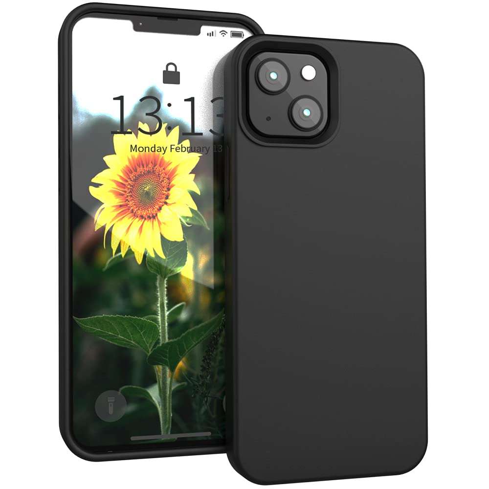 Premium Shockproof Silicone Case for iPhone 13 (6.1 Inch) - Ultra Protective Phone Cover with Soft Microfiber Lining | Slim Fit, Durable & Scratch Resistant | Perfect for Everyday Use, Travel & Outdoor Activities (Black)