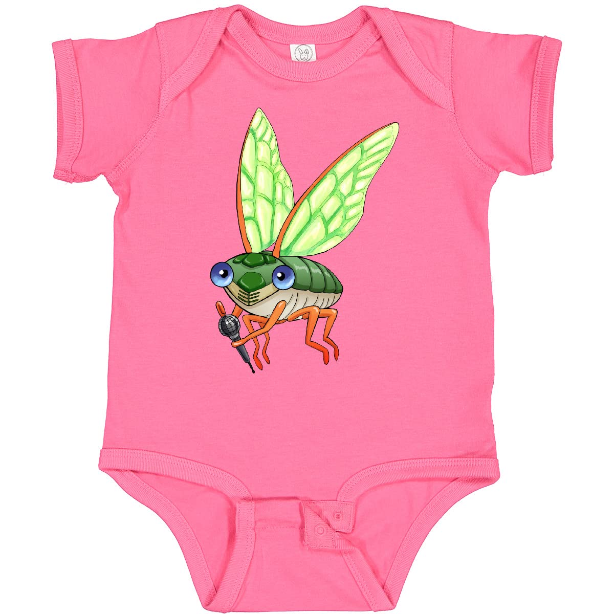 Inktastic Cute Cicada with Microphone Baby Bodysuit - Soft Cotton Onesie for Newborns & Infants - Perfect for Music Lovers, Outdoor Adventures & Photo Shoots