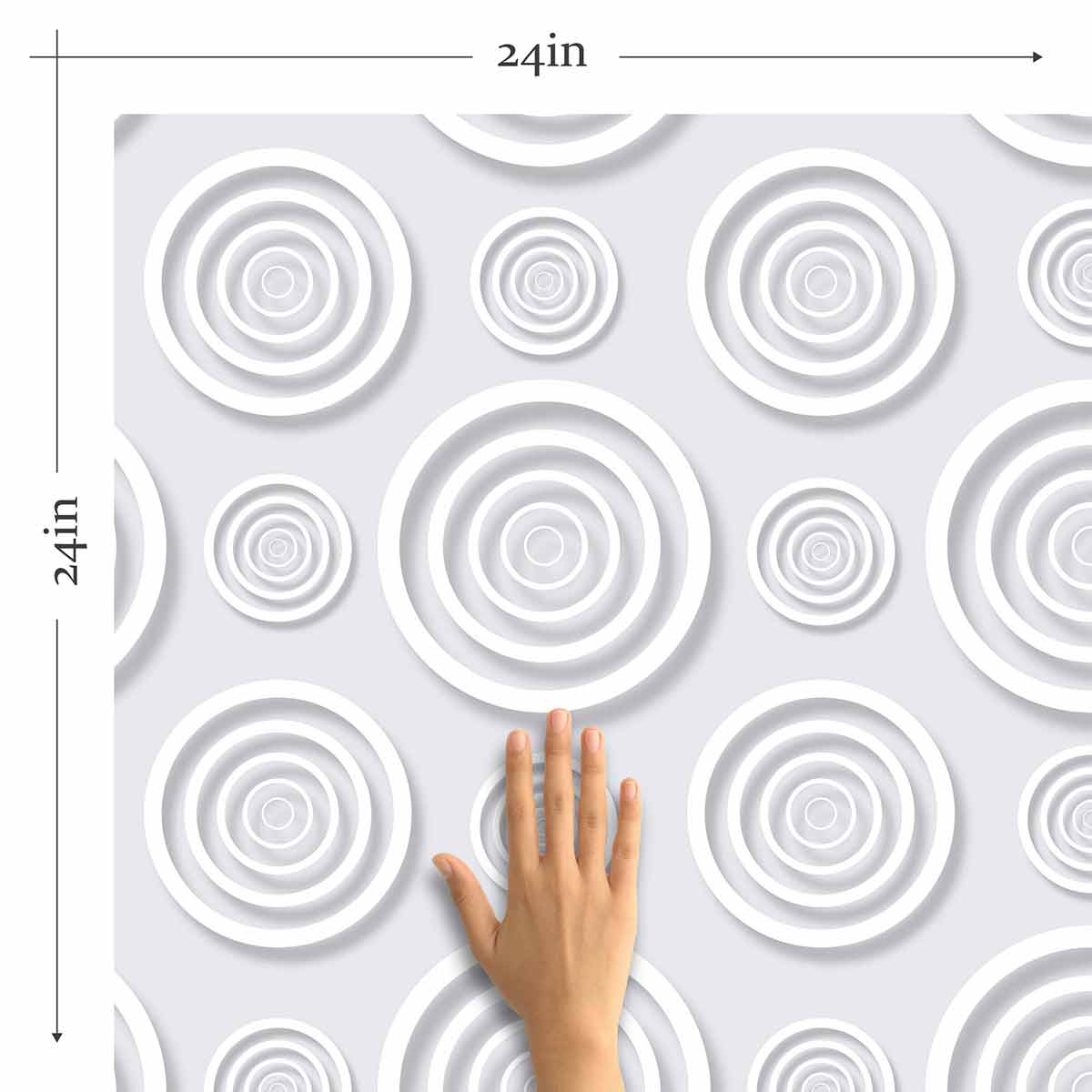 Grey Circle Peel and Stick Removable Wallpaper - Self-Adhesive Decorative Wall Covering for Bedroom, Living Room, and Office Decor