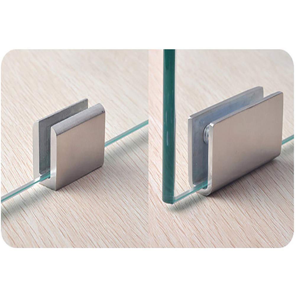 4Pcs Adjustable 304 Stainless Steel Glass Shelf Clips - Heavy Duty Bracket Holder for 0.3