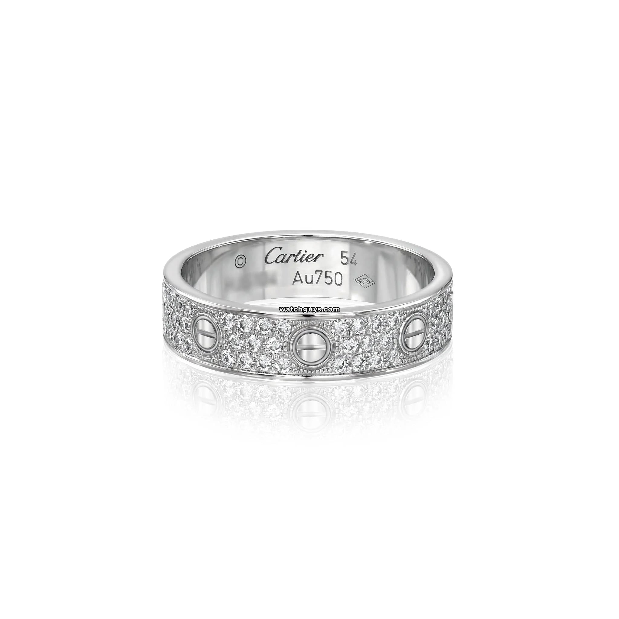 Cartier Love Ring with Pave Diamonds in 18K White Gold - Perfect for Weddings, Anniversaries & Luxury Gifts