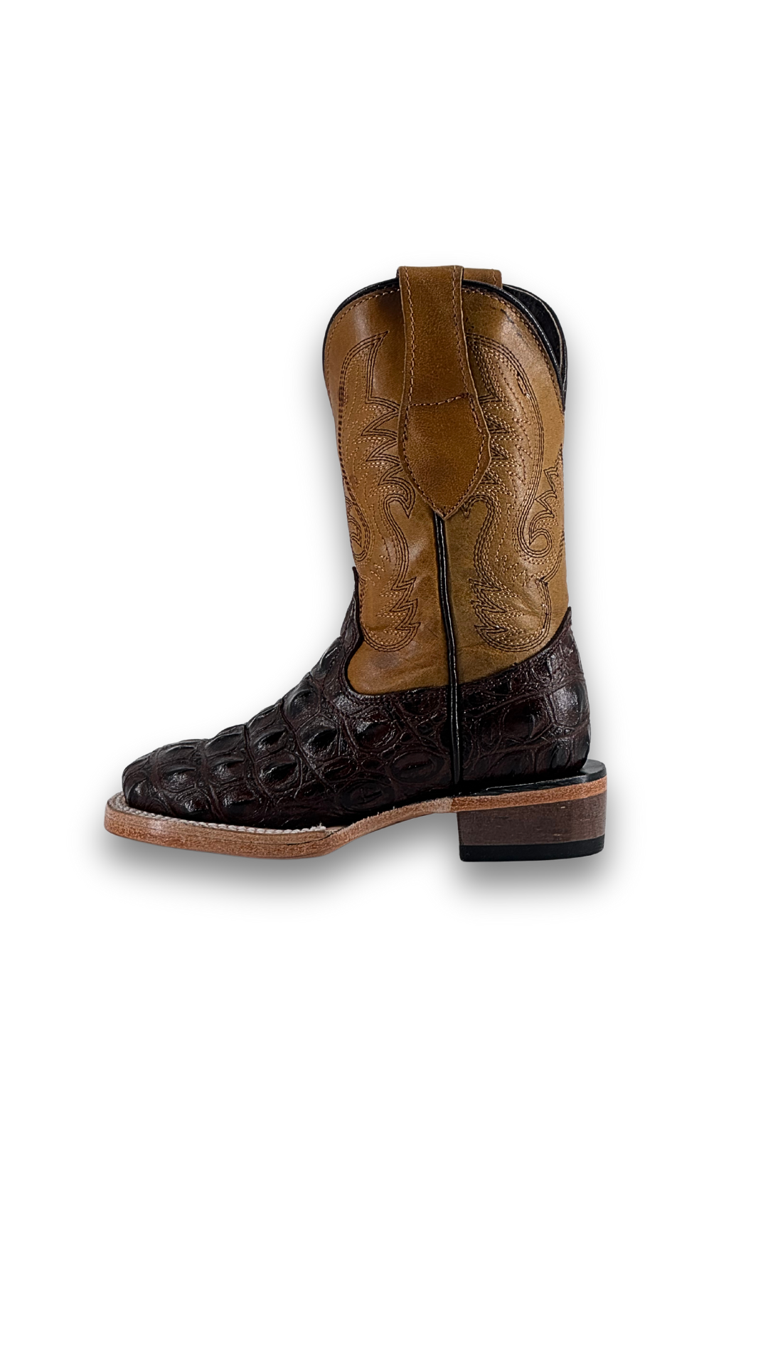 Little Kids Caiman Hornback Pro Rodeo Boots - Western Style Cowboy Boots for Boys & Girls | Perfect for Rodeo, Horse Riding & Country Fashion