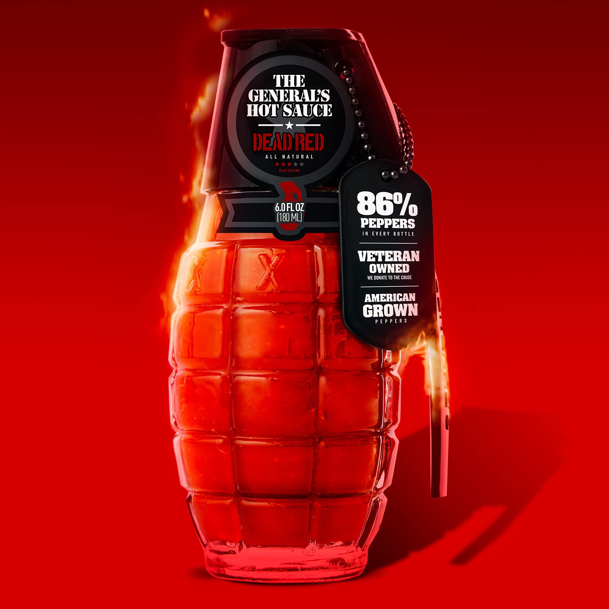 The General's Hot Sauce Triple Threat Pack - 3 Gourmet Hot Sauces (6 oz Each) with Louisiana-Grown Cayenne & Habanero Peppers - Green, Dead Red, Shock & Awe - Perfect for Wings, Tacos, Burgers & Spicy Food Lovers