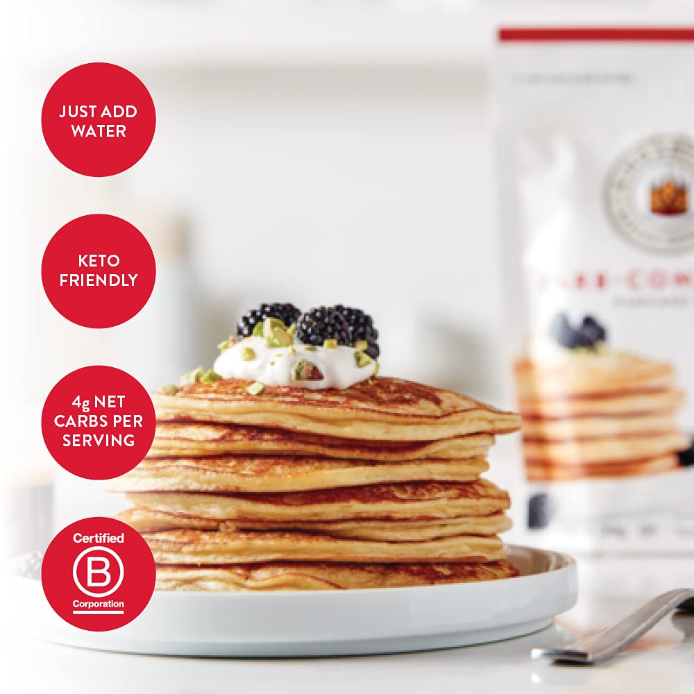 King Arthur Keto Wheat Pancake Mix - Low Carb, High Protein Breakfast Solution for Ketogenic Diet | Just Add Water for Fluffy Pancakes & Waffles | Non-GMO, Kosher Certified, 12 oz Pouch | Perfect for Quick Breakfast, Family Brunch & Keto Meal Prep