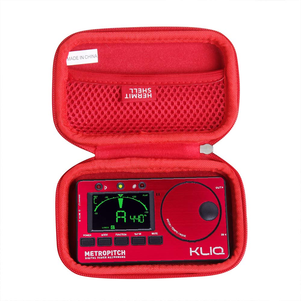 KLIQ MetroPitch Metronome Tuner Hard Travel Case - Durable Protective Cover for Music Tuner (Red) | Perfect for Musicians, Band Practice & Travel Storage