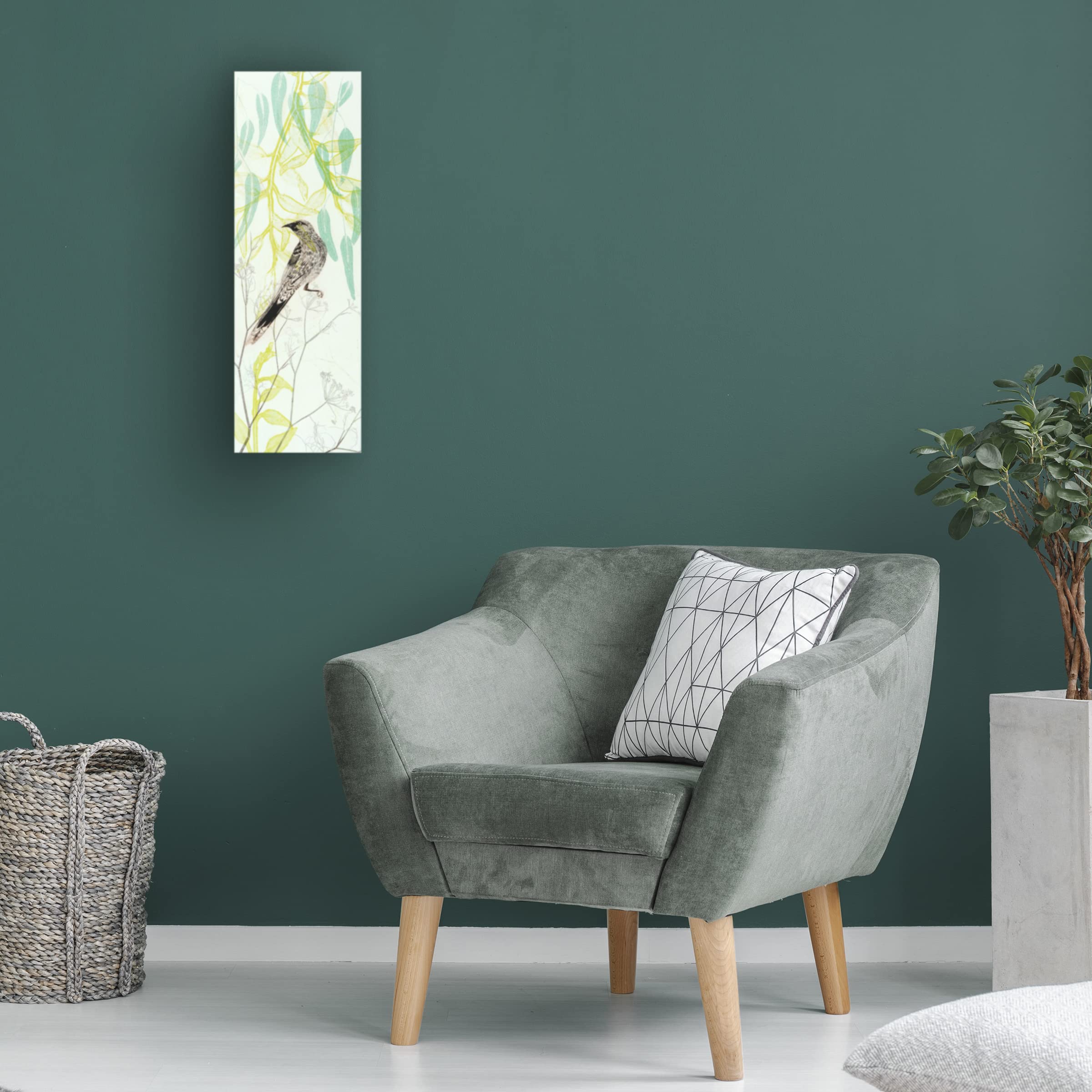 Trademark Fine Art 'Eager To Fly Wattlebird' Canvas Wall Art by Trudy Rice - Australian Wildlife Painting for Living Room & Office Decor