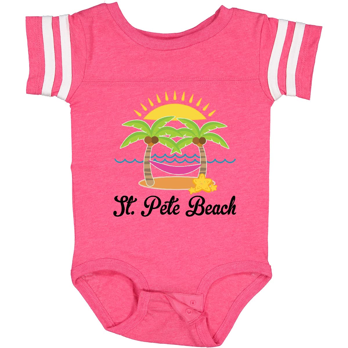 Inktastic St. Pete Beach Florida Vacation Baby Bodysuit - Cute Soft Cotton Onesie for Infants & Toddlers - Perfect Beachwear, Family Trip Souvenir & Photo Outfit