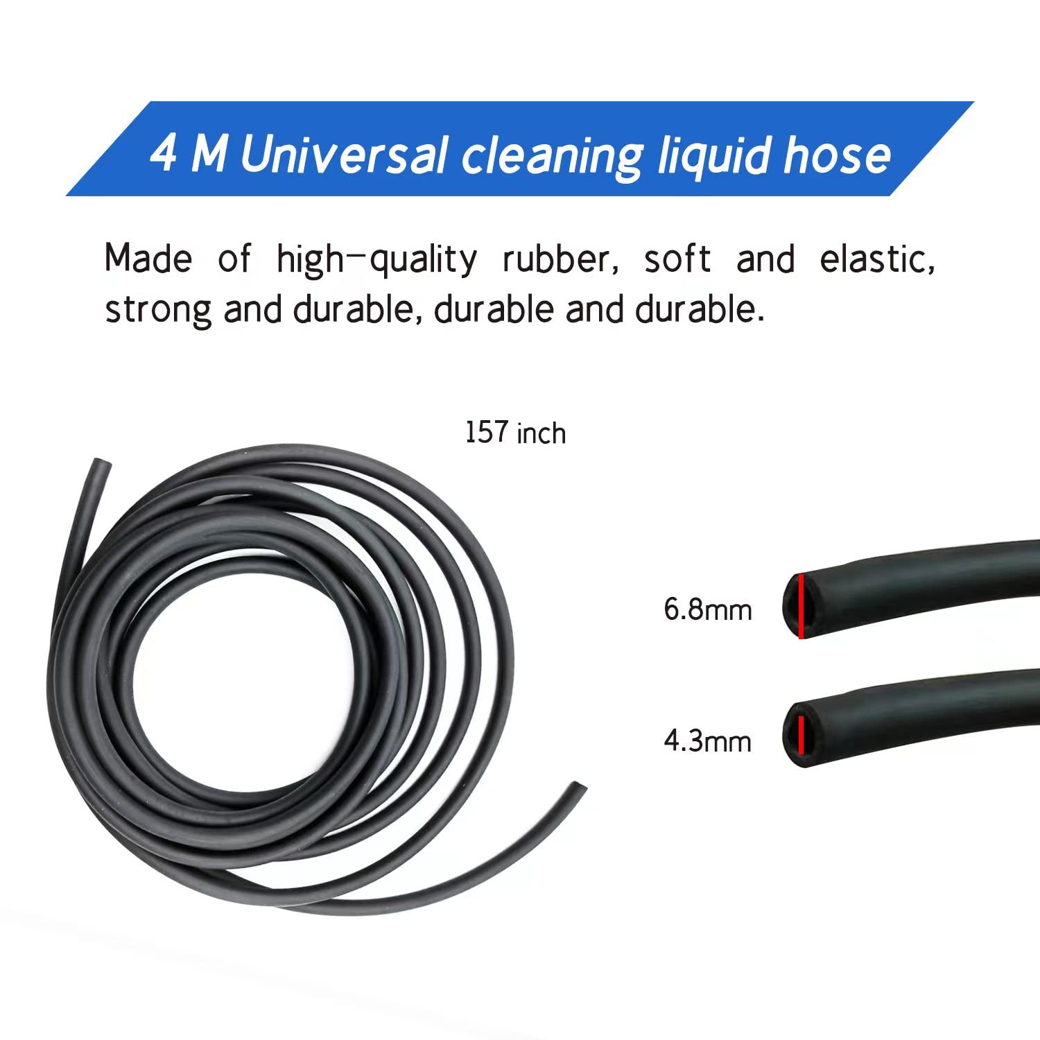 Windshield Washer Hose Kit - 4M Fluid Hose with 12 Connectors for Car Cleaning