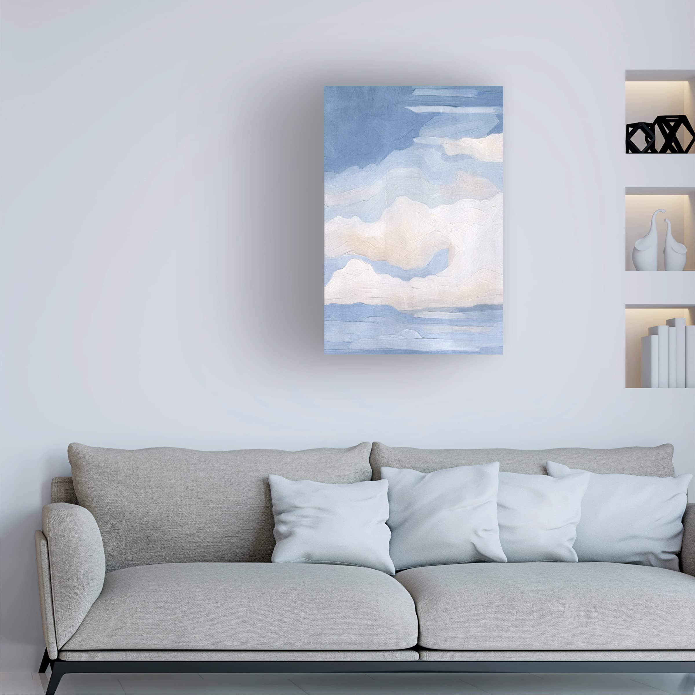 Emma Caroline 'The Clouds I' 12x19 Canvas Wall Art Print - Modern Home Decor for Living Room, Bedroom & Office