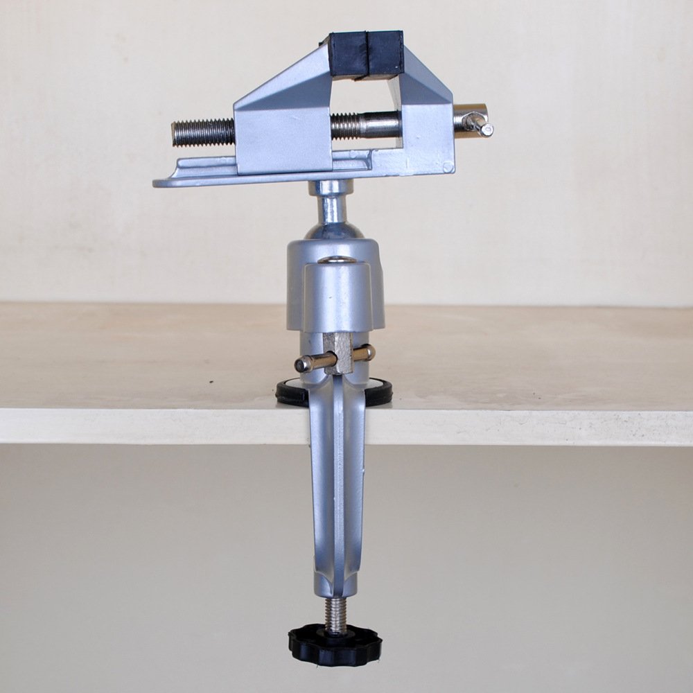 360° Rotating Aluminum Alloy Table Vise - Heavy Duty Bench Clamp Tool for Woodworking, Metalworking & DIY Projects | Universal Swivel Vice with Secure Grip for Drilling, Sawing & Crafting